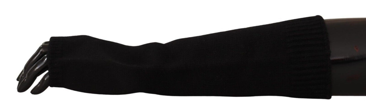 Dolce & Gabbana Elegant Black Cashmere Fingerless Gloves - Sandy Store ByNet