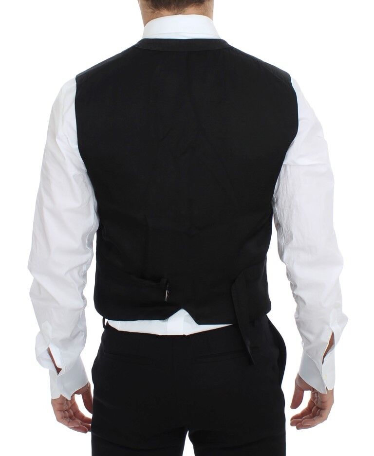 Dolce & Gabbana Elegant Black Cotton Blend Dress Vest - Sandy Store ByNet
