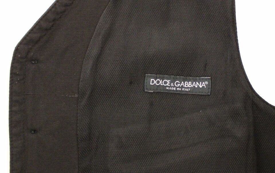 Dolce & Gabbana Elegant Black Cotton Blend Dress Vest - Sandy Store ByNet