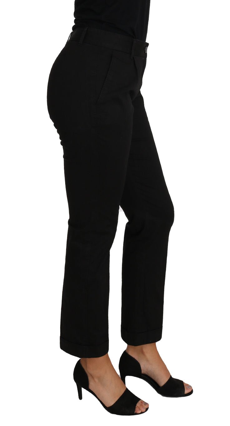 Dolce & Gabbana Elegant Black Cotton Dress Pants - Sandy Store ByNet