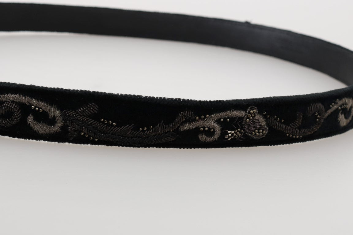 Dolce & Gabbana Elegant Black Cotton - Leather Men's Belt - Sandy Store ByNet
