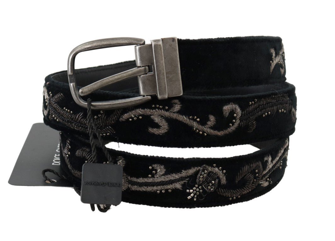 Dolce & Gabbana Elegant Black Cotton - Leather Men's Belt - Sandy Store ByNet