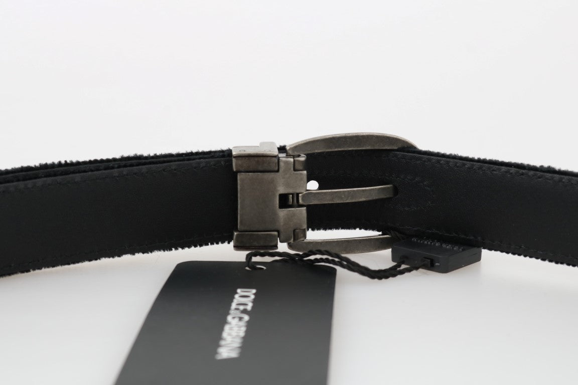 Dolce & Gabbana Elegant Black Cotton - Leather Men's Belt - Sandy Store ByNet