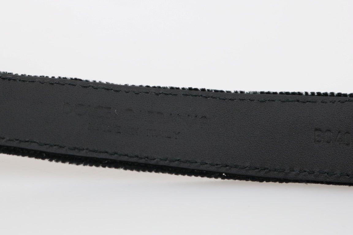 Dolce & Gabbana Elegant Black Cotton - Leather Men's Belt - Sandy Store ByNet