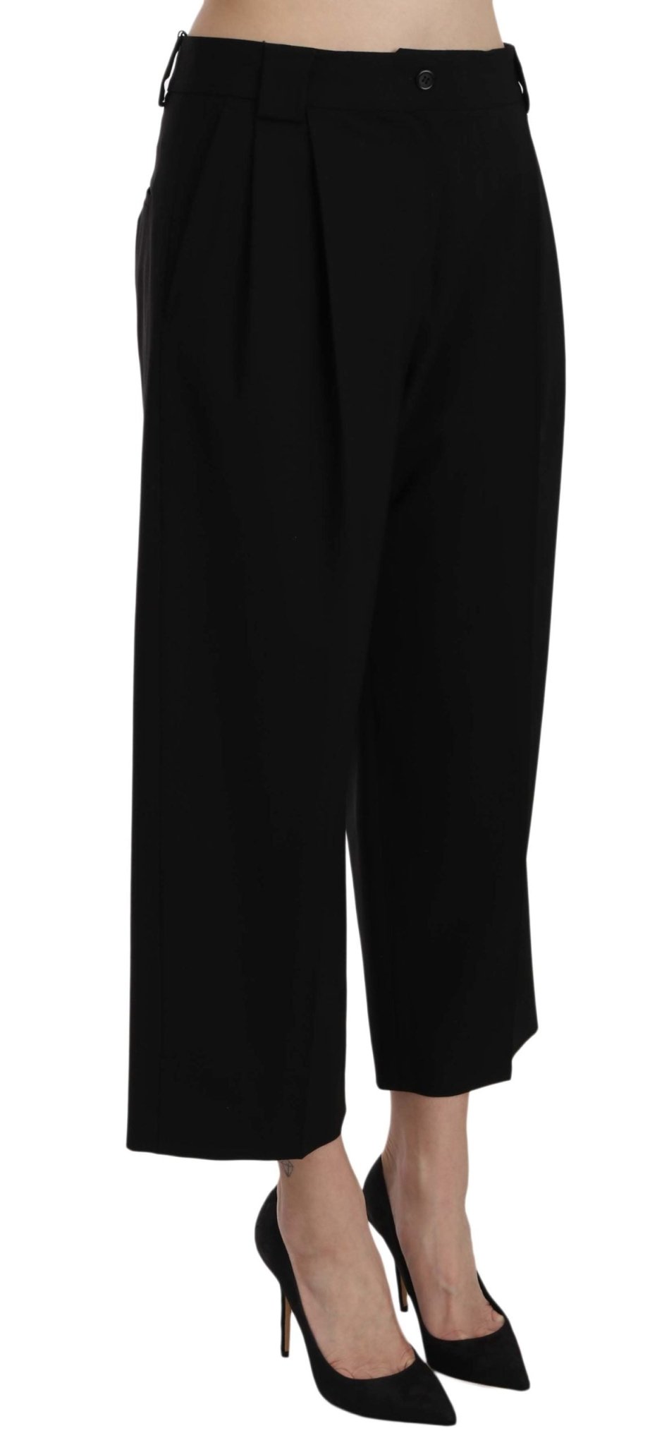 Dolce & Gabbana Elegant Black Cotton Trousers - Sandy Store ByNet