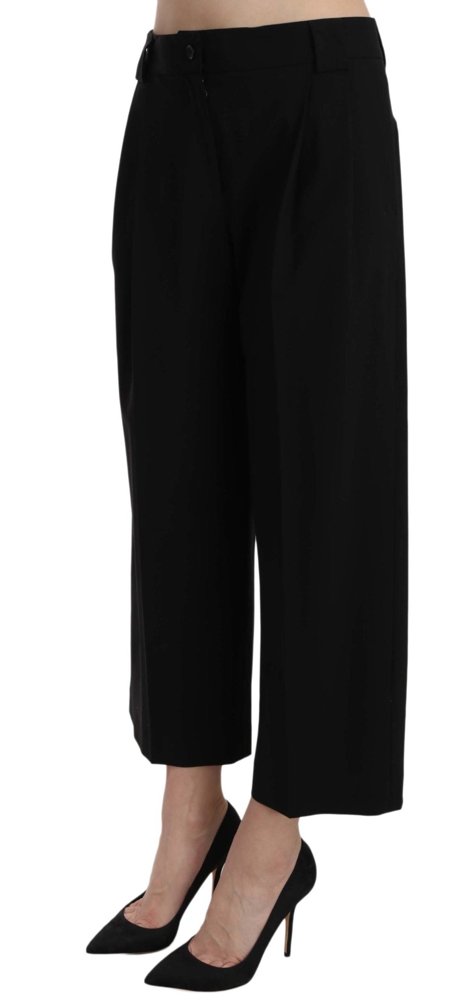 Dolce & Gabbana Elegant Black Cotton Trousers - Sandy Store ByNet