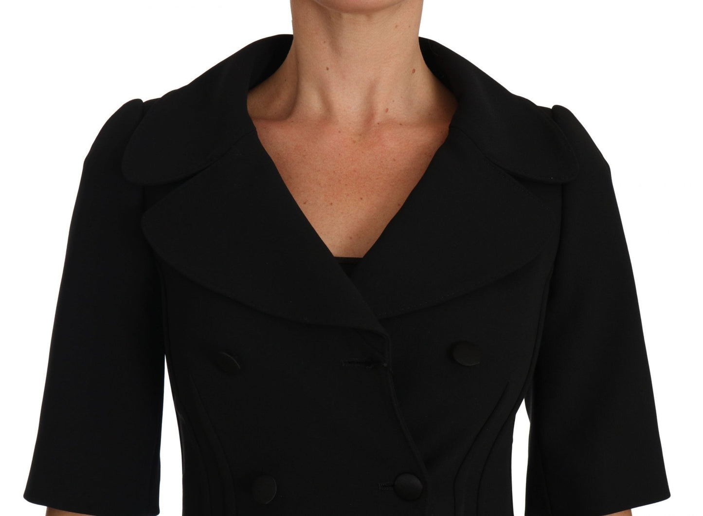 Dolce & Gabbana Elegant Black Cropped Wool Blazer - Sandy Store ByNet