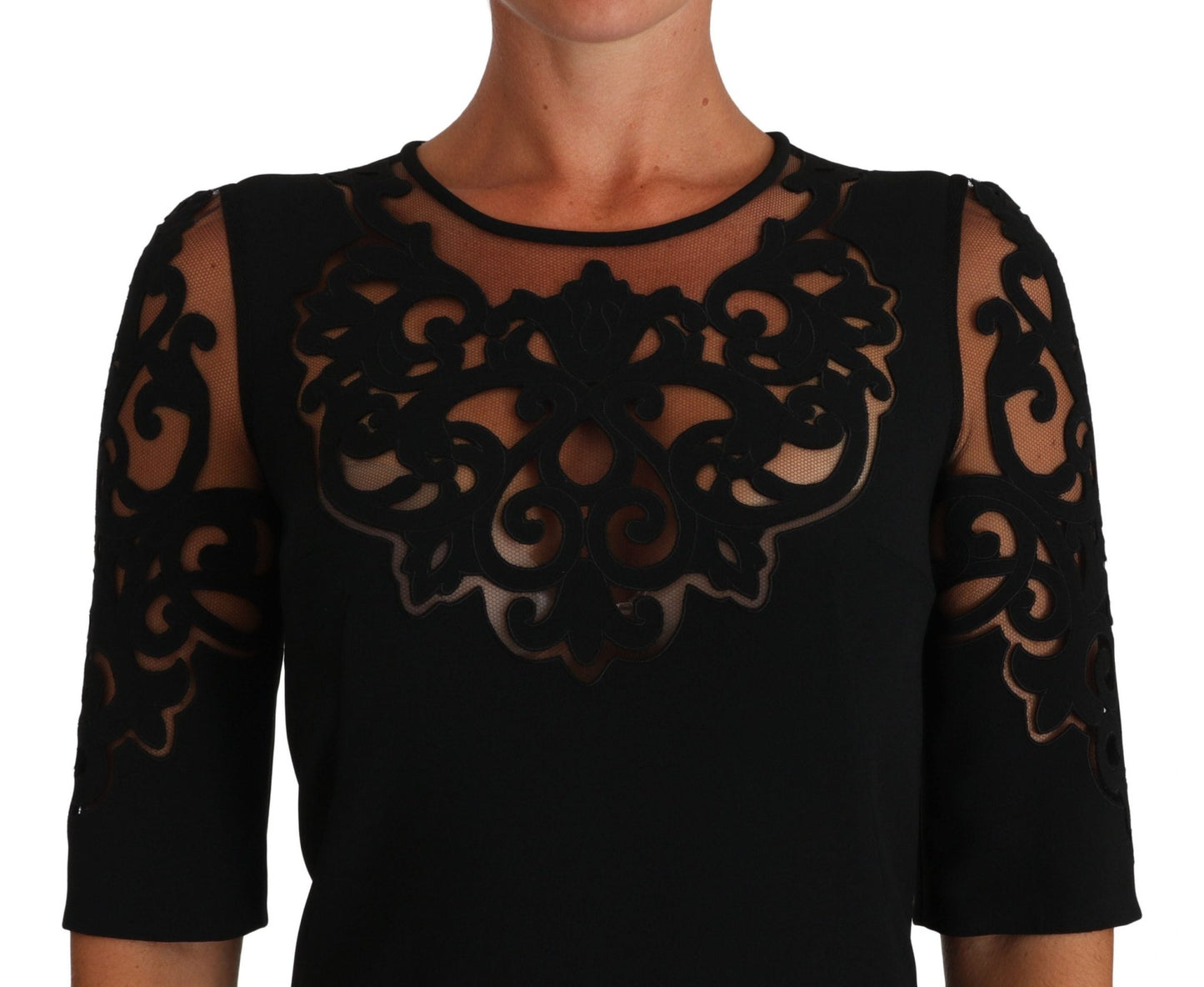 Dolce & Gabbana Elegant Black Cut - Out Detail Dress - Sandy Store ByNet
