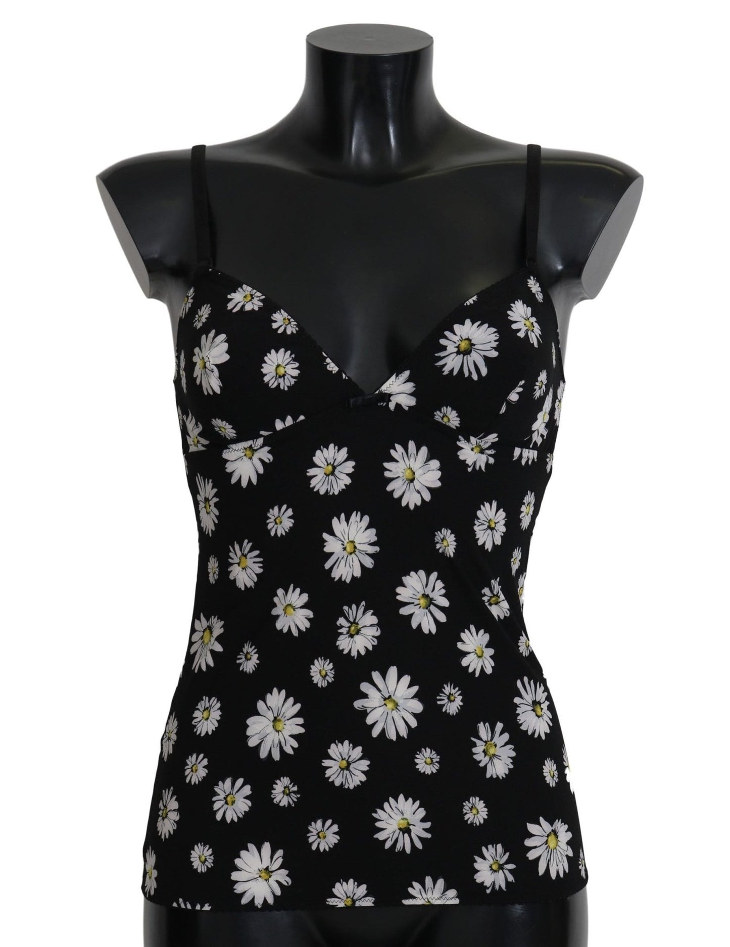 Dolce & Gabbana Elegant Black Daisy Floral Lace Chemise Dress - Sandy Store ByNet