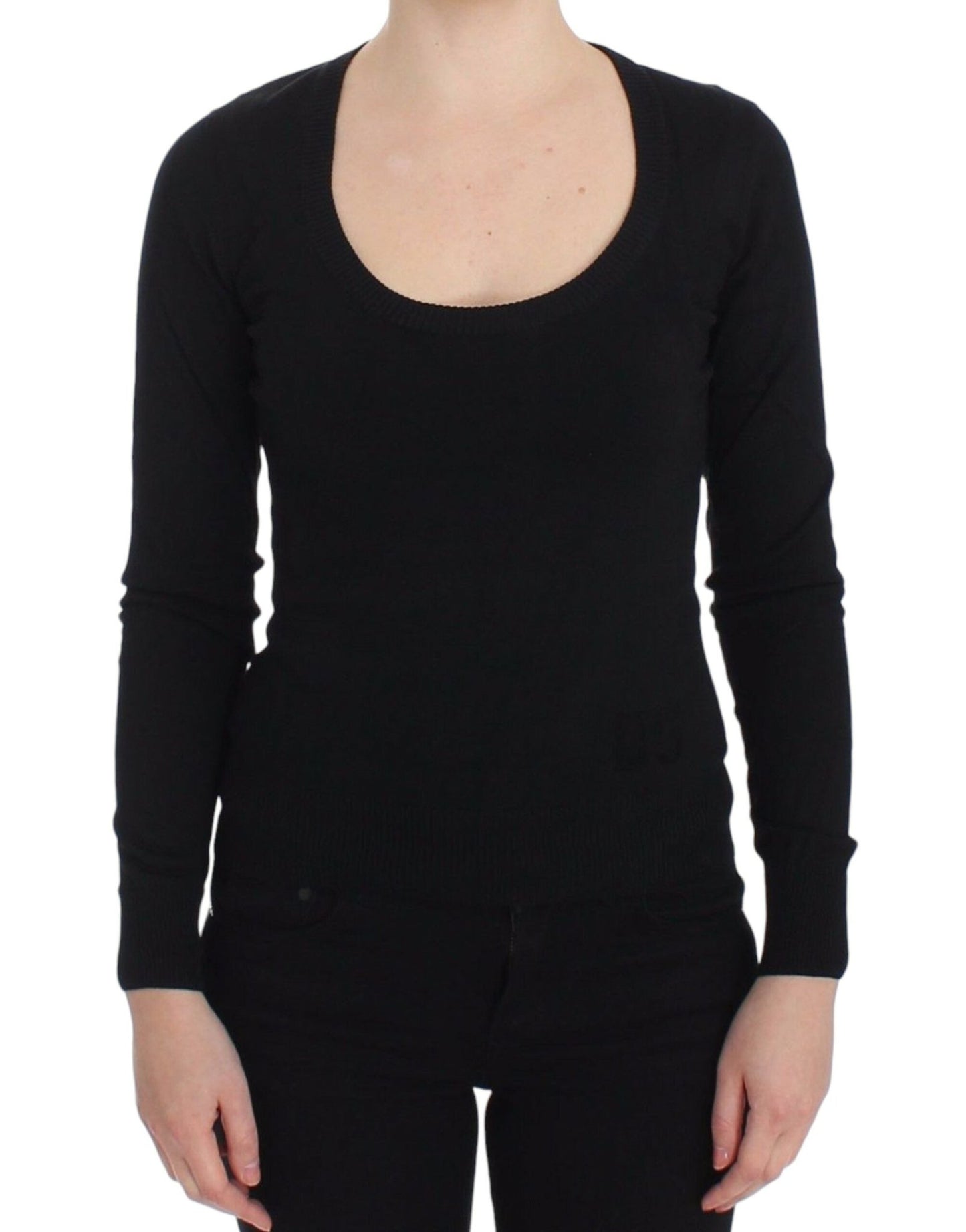 Dolce & Gabbana Elegant Black Deep Crewneck Sweater - Sandy Store ByNet