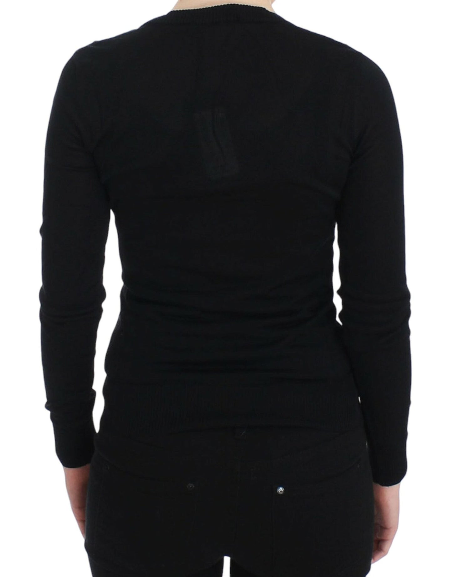 Dolce & Gabbana Elegant Black Deep Crewneck Sweater - Sandy Store ByNet