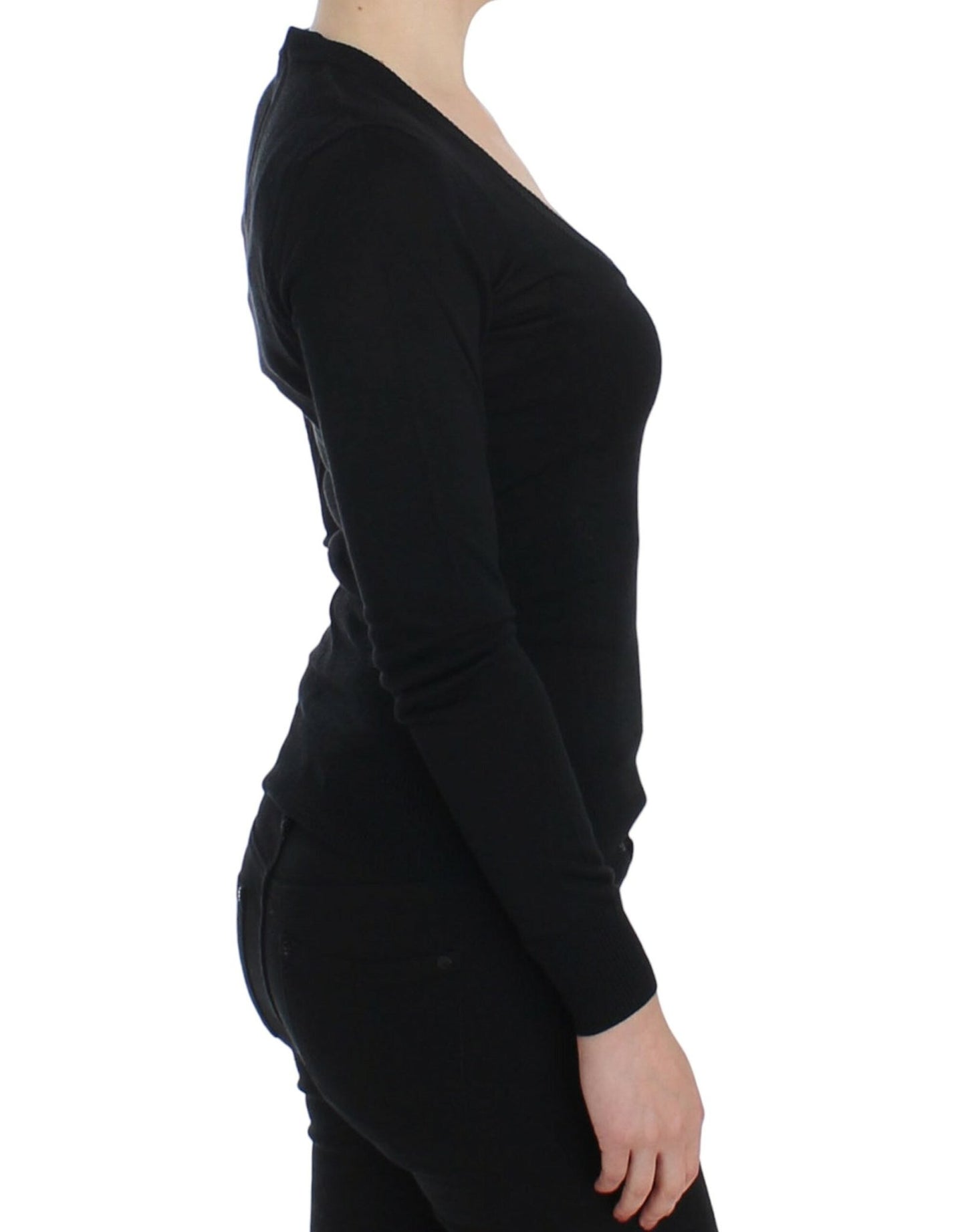 Dolce & Gabbana Elegant Black Deep Crewneck Sweater - Sandy Store ByNet