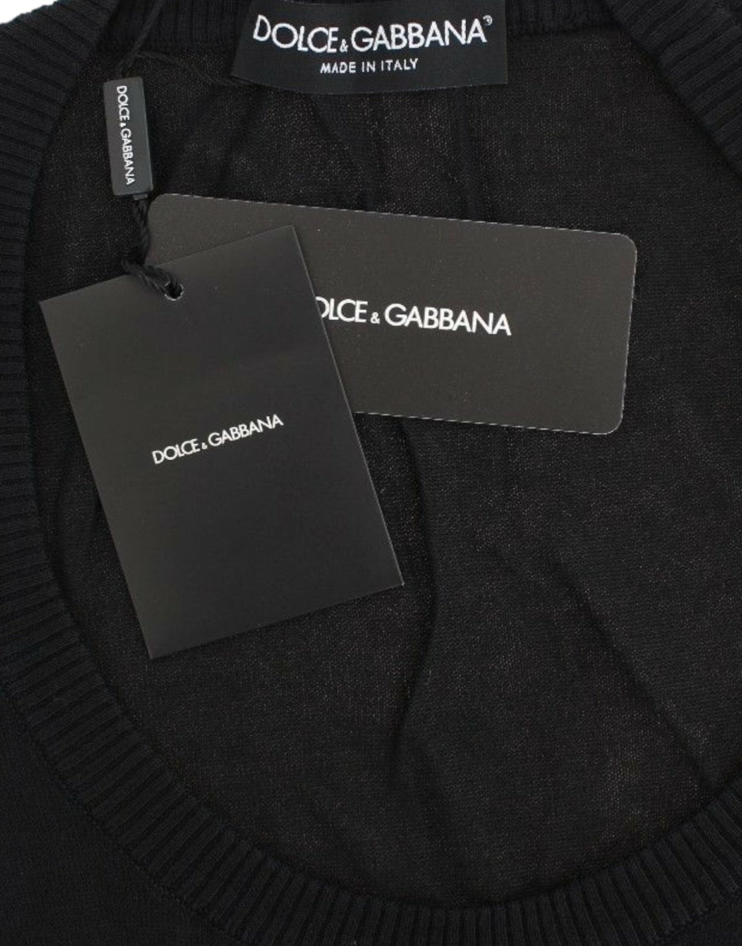 Dolce & Gabbana Elegant Black Deep Crewneck Sweater - Sandy Store ByNet