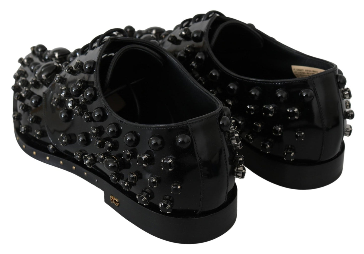 Dolce & Gabbana Elegant Black Dress Shoes with Crystals - Sandy Store ByNet