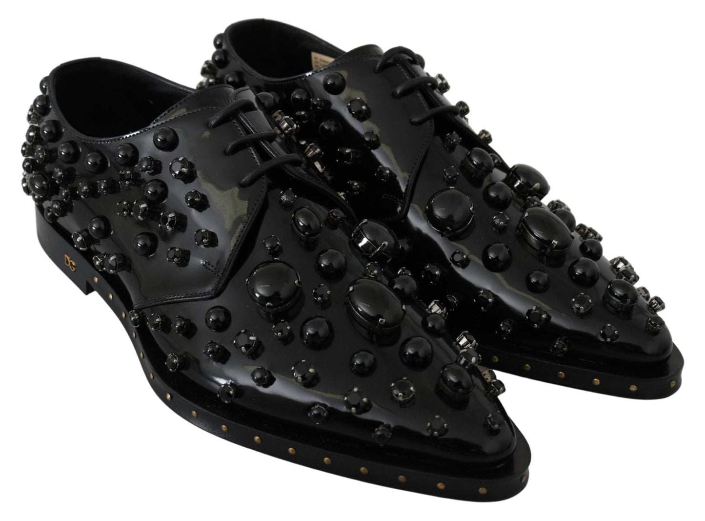 Dolce & Gabbana Elegant Black Dress Shoes with Crystals - Sandy Store ByNet