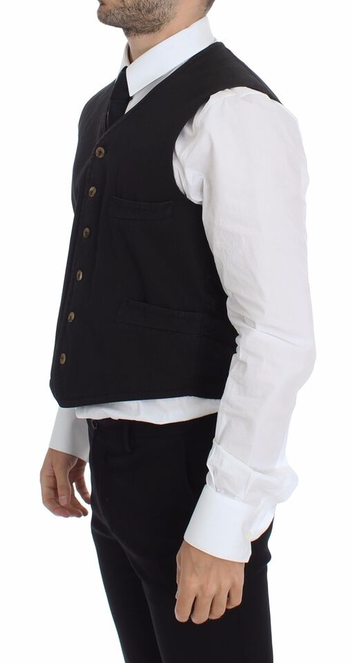 Dolce & Gabbana Elegant Black Dress Vest - Sandy Store ByNet