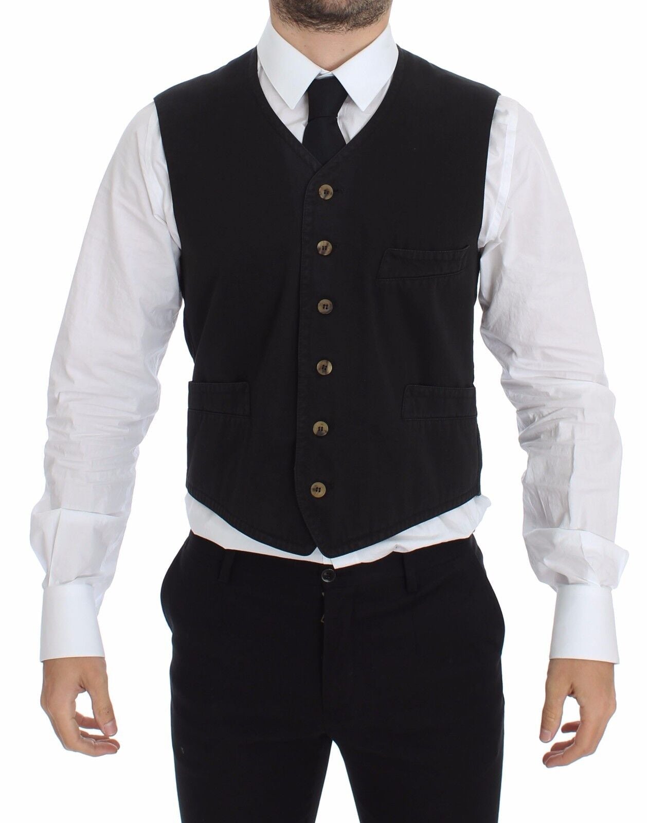 Dolce & Gabbana Elegant Black Dress Vest - Sandy Store ByNet