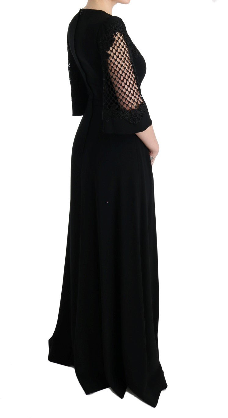 Dolce & Gabbana Elegant Black Floral Maxi Dress - Sandy Store ByNet