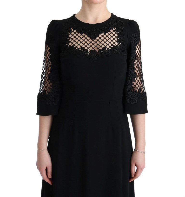 Dolce & Gabbana Elegant Black Floral Maxi Dress - Sandy Store ByNet