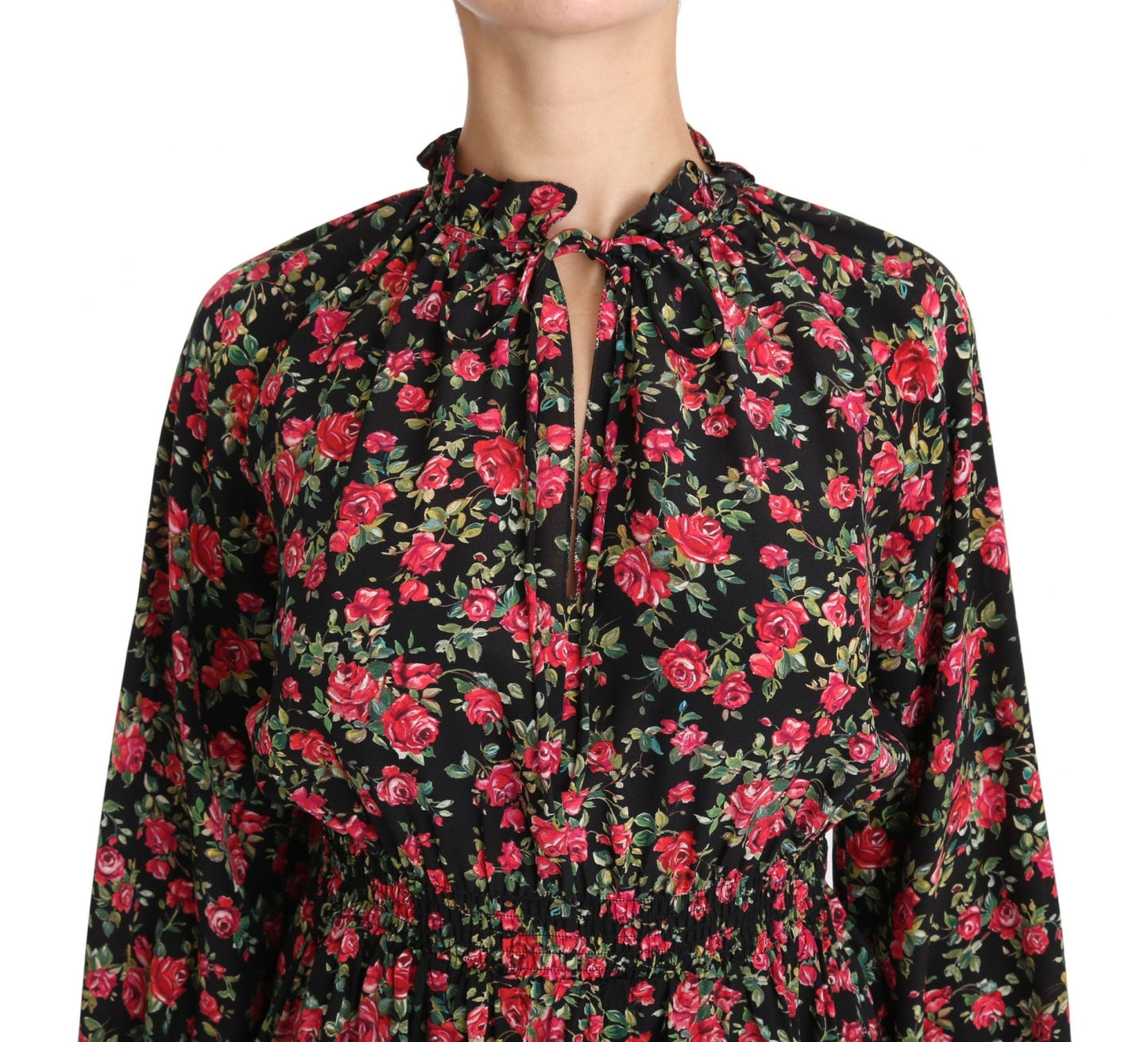 Dolce & Gabbana Elegant Black Floral Silk Shirt - Sandy Store ByNet