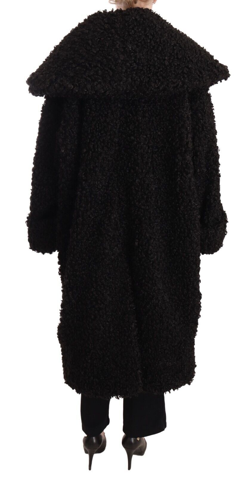 Dolce & Gabbana Elegant Black Fur Cape Trench Coat - Sandy Store ByNet