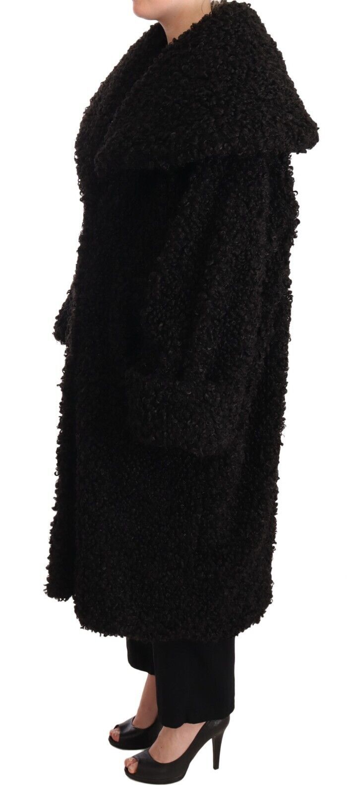 Dolce & Gabbana Elegant Black Fur Cape Trench Coat - Sandy Store ByNet