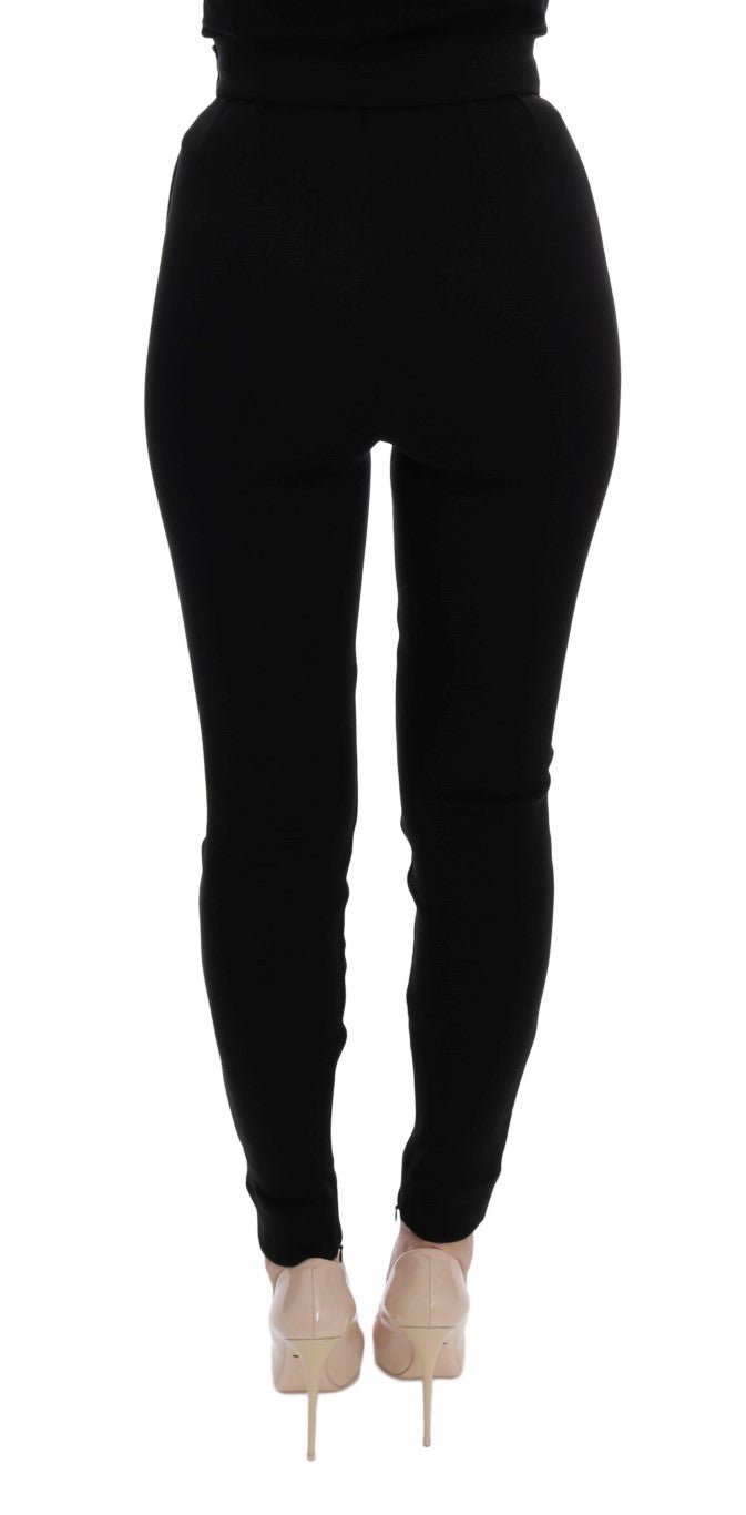 Dolce & Gabbana Elegant Black High Waist Stretch Tights - Sandy Store ByNet