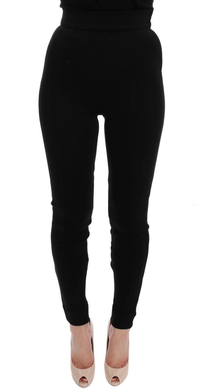 Dolce & Gabbana Elegant Black High Waist Stretch Tights - Sandy Store ByNet
