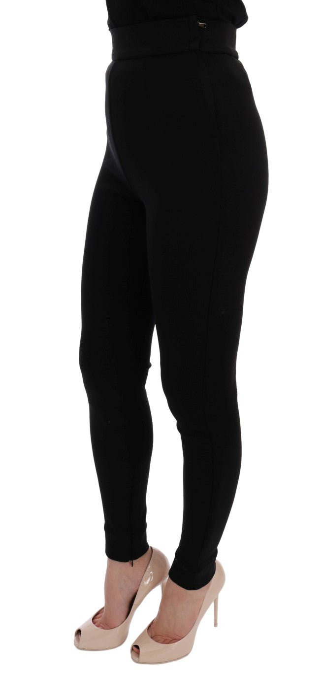 Dolce & Gabbana Elegant Black High Waist Stretch Tights - Sandy Store ByNet