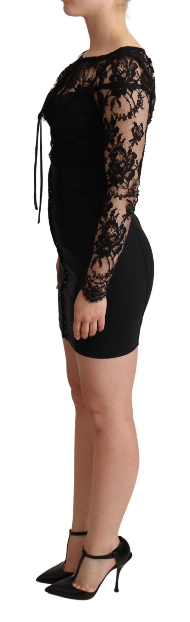 Dolce & Gabbana Elegant Black Lace Mini - Dress Delight - Sandy Store ByNet
