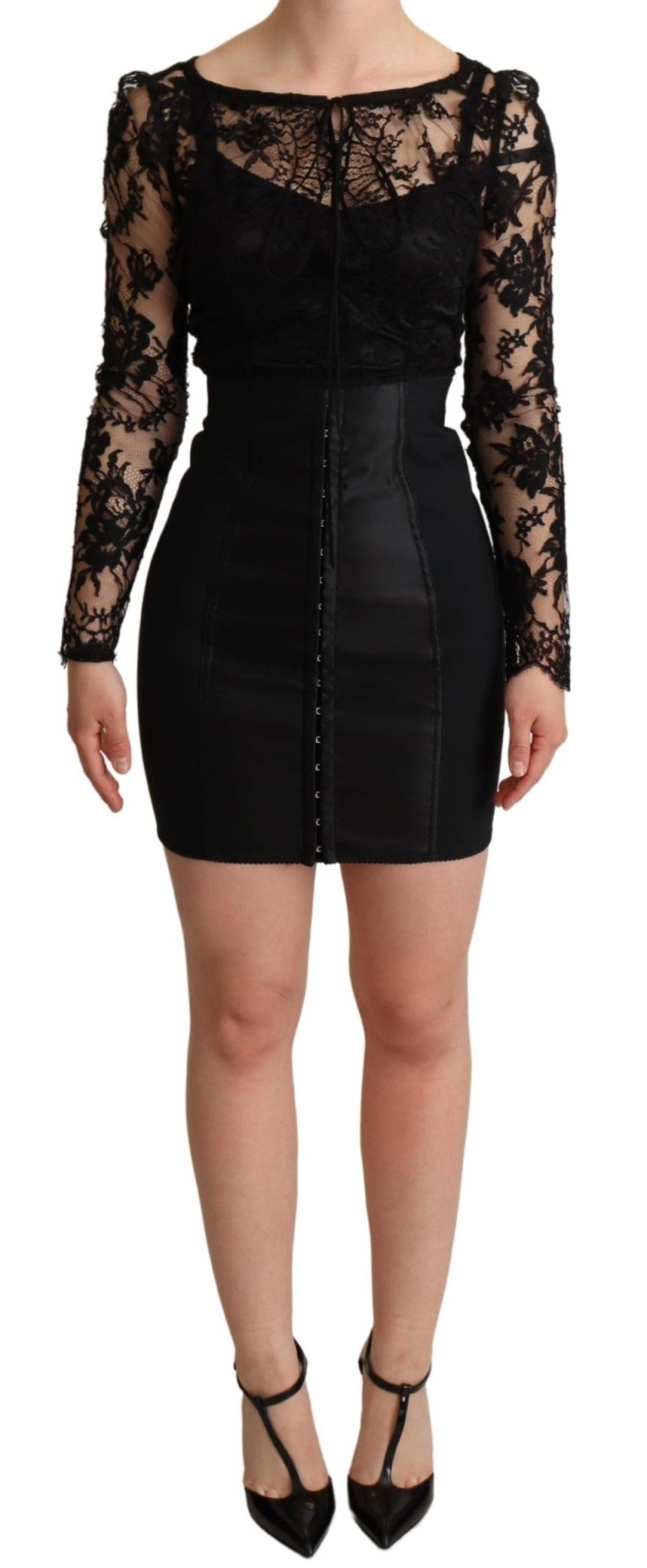 Dolce & Gabbana Elegant Black Lace Mini - Dress Delight - Sandy Store ByNet