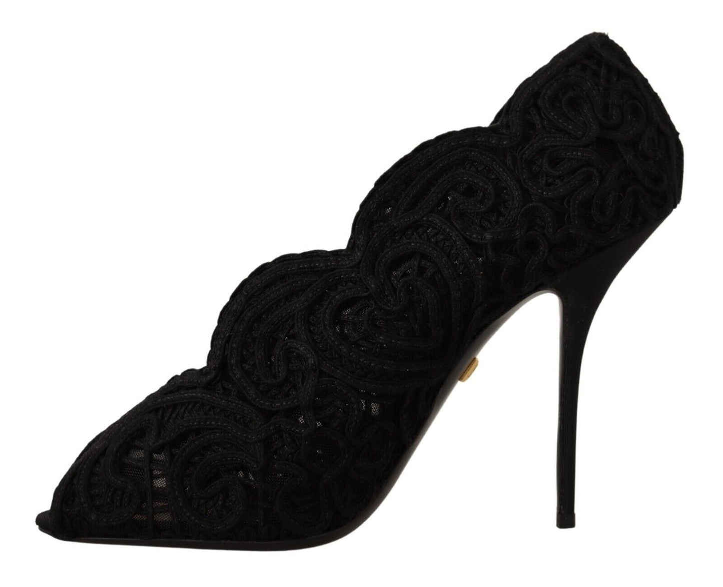 Dolce & Gabbana Elegant Black Lace Stiletto Heels - Sandy Store ByNet