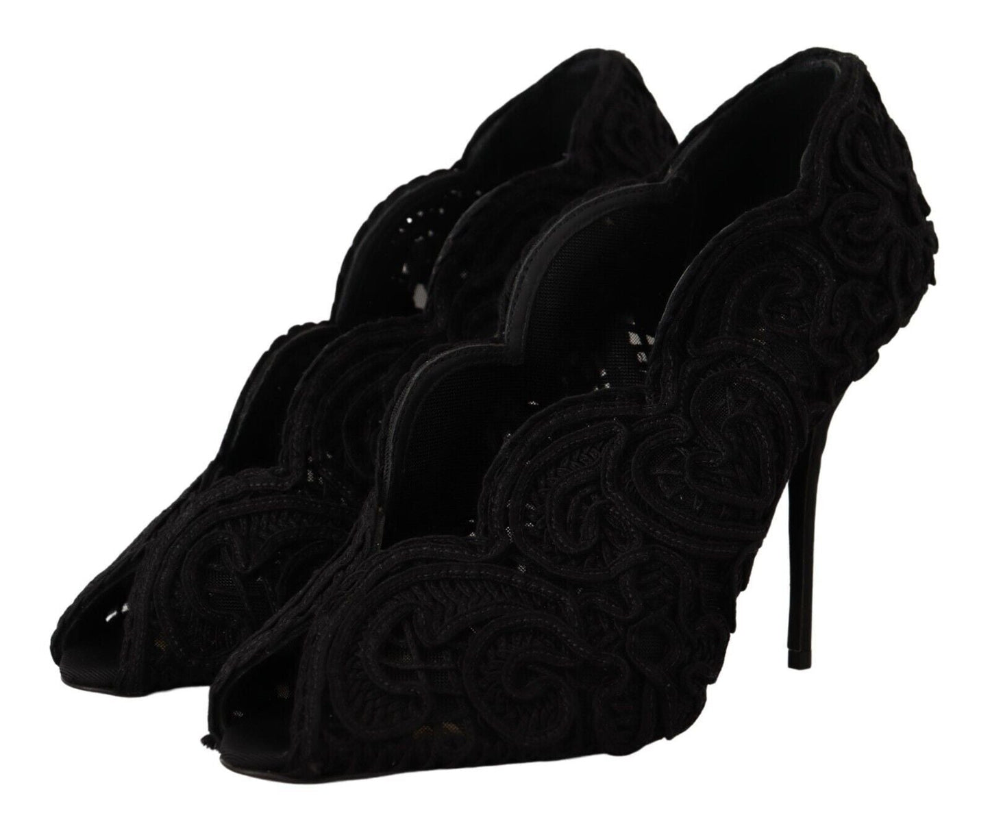 Dolce & Gabbana Elegant Black Lace Stiletto Heels - Sandy Store ByNet