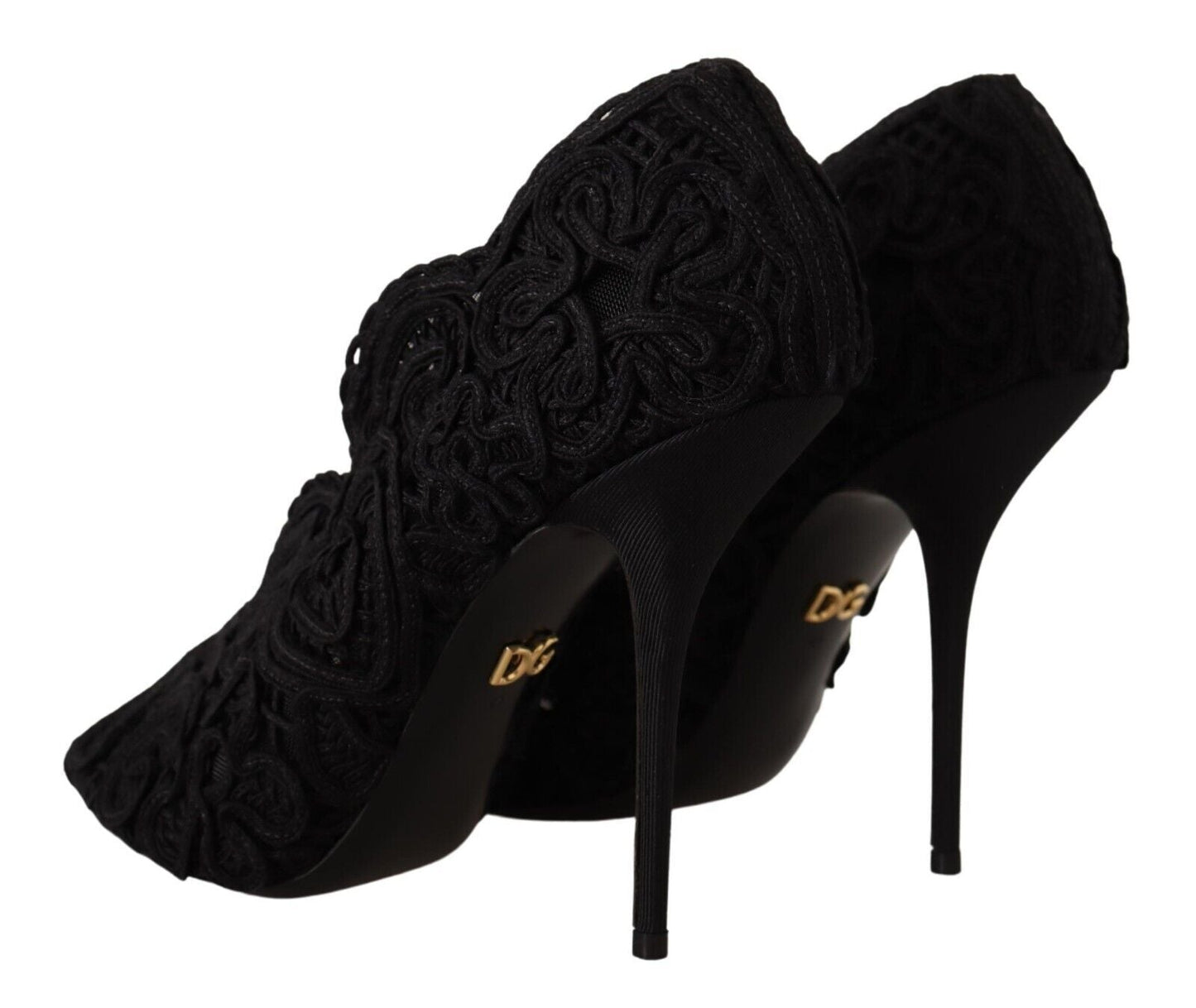 Dolce & Gabbana Elegant Black Lace Stiletto Heels - Sandy Store ByNet