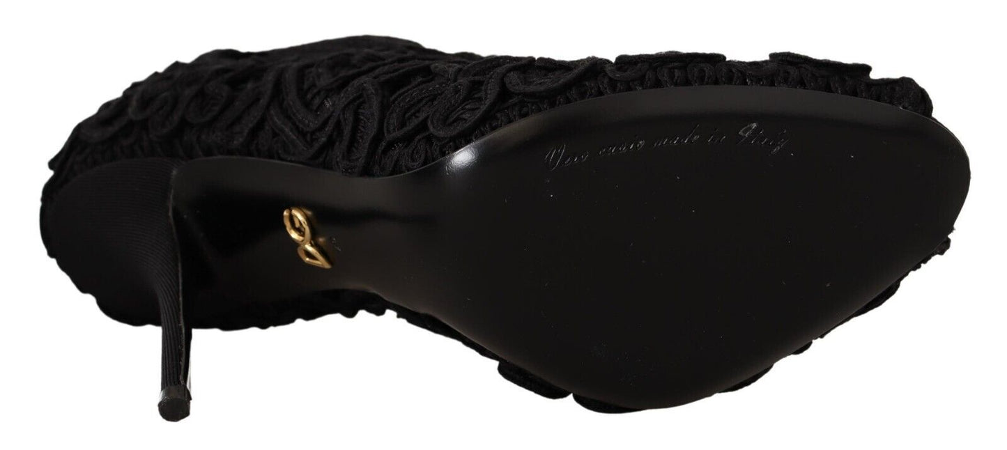 Dolce & Gabbana Elegant Black Lace Stiletto Heels - Sandy Store ByNet