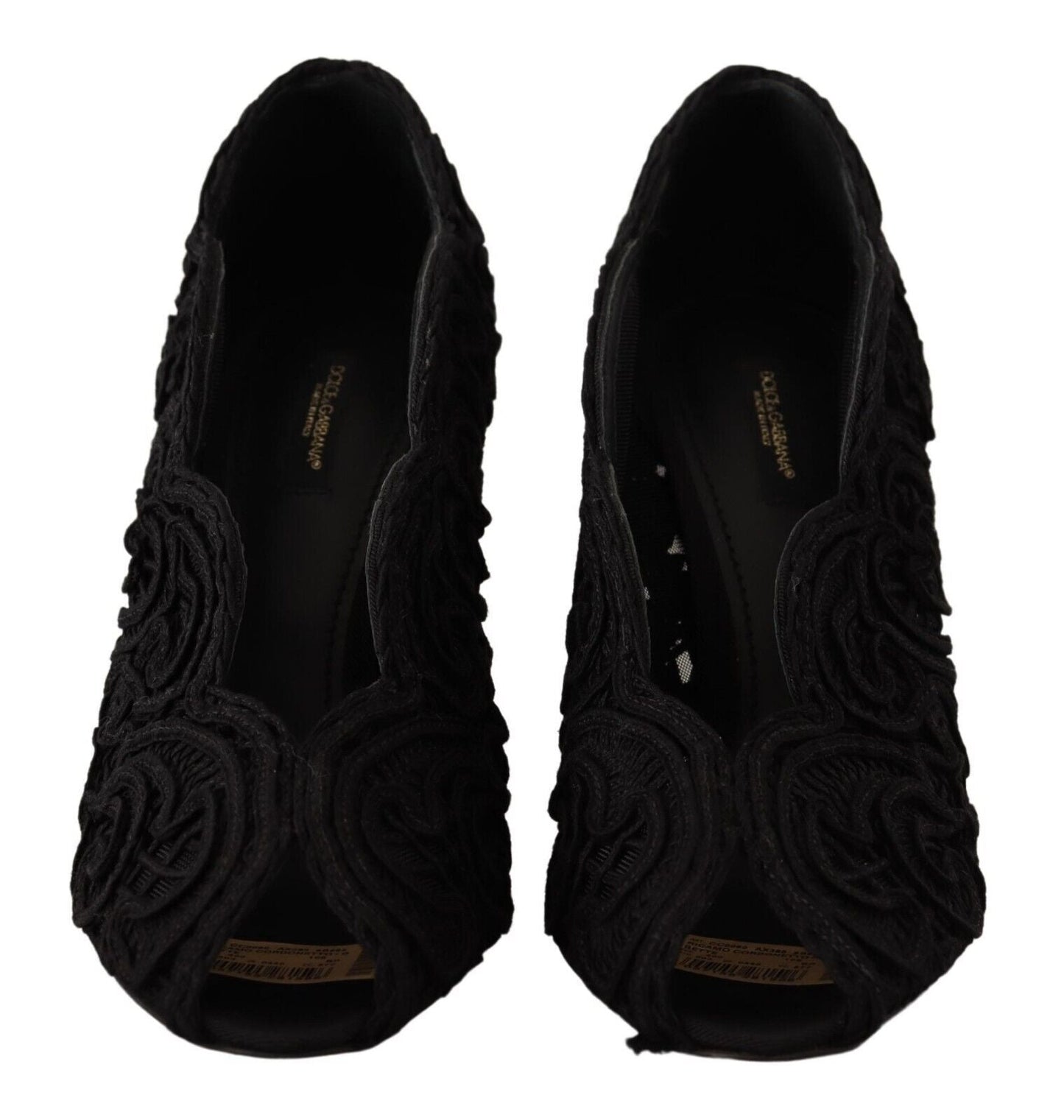 Dolce & Gabbana Elegant Black Lace Stiletto Heels - Sandy Store ByNet