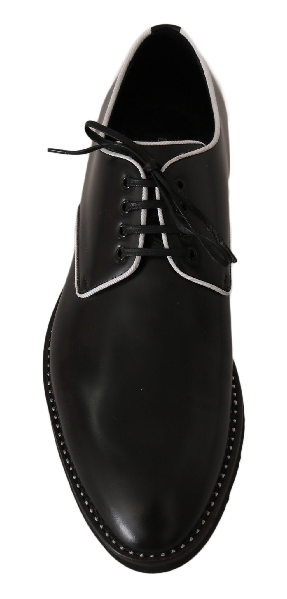 Dolce & Gabbana Elegant Black Leather Derby Dress Shoes - Sandy Store ByNet