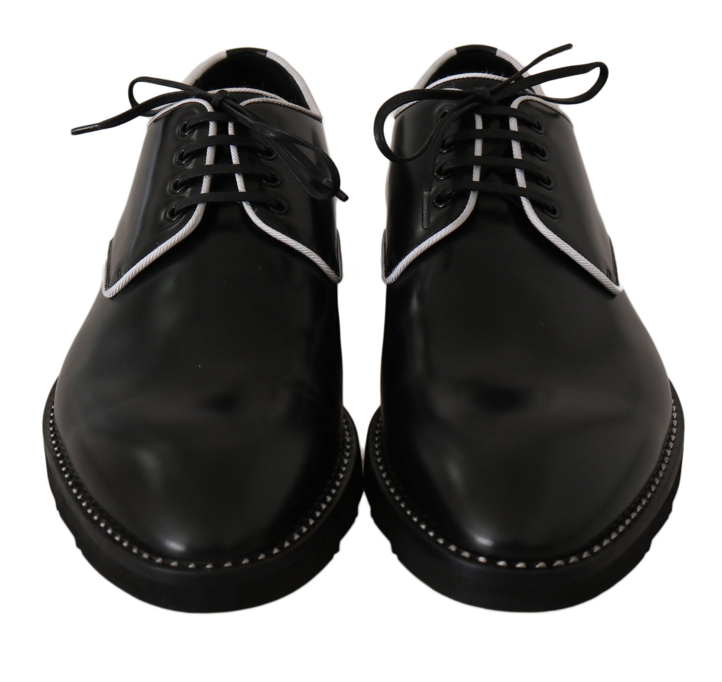 Dolce & Gabbana Elegant Black Leather Derby Dress Shoes - Sandy Store ByNet