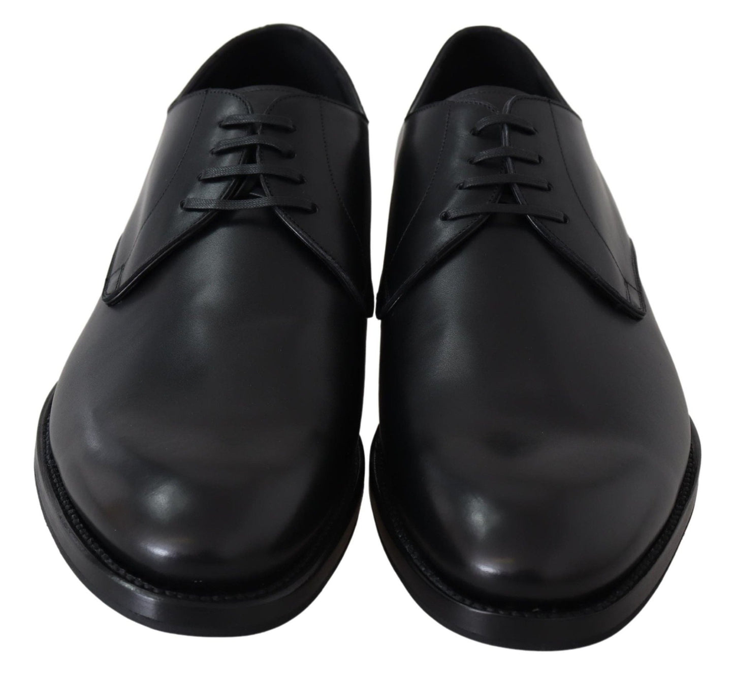 Dolce & Gabbana Elegant Black Leather Derby Dress Shoes - Sandy Store ByNet