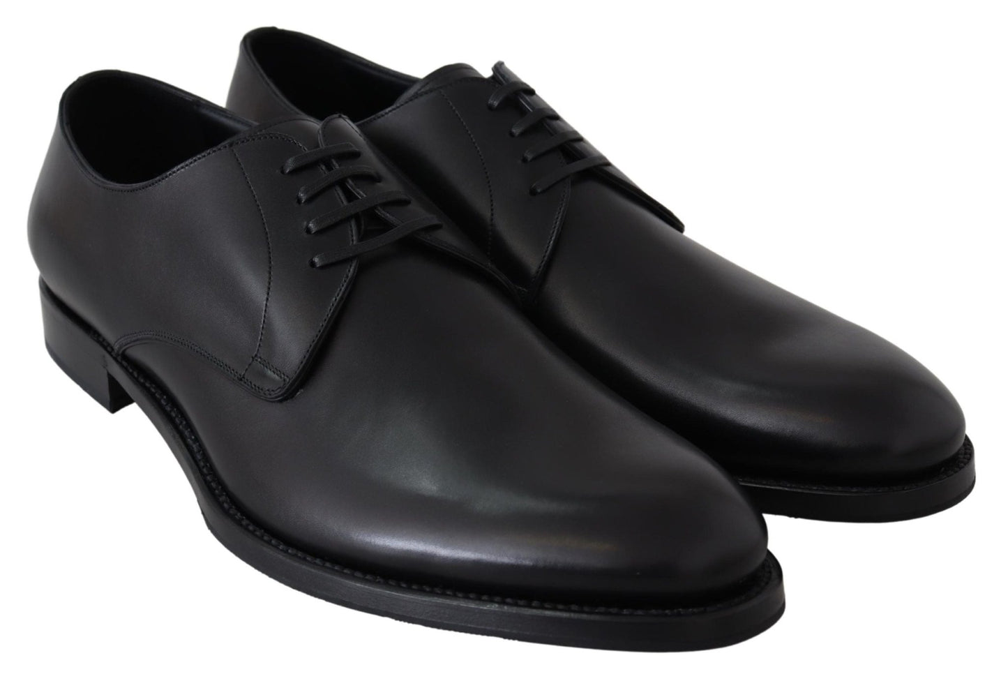 Dolce & Gabbana Elegant Black Leather Derby Dress Shoes - Sandy Store ByNet