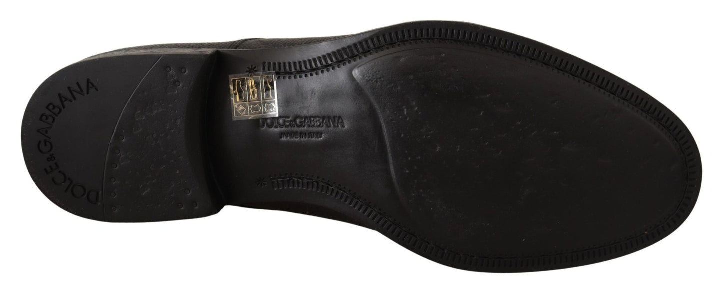 Dolce & Gabbana Elegant Black Leather Derby Dress Shoes - Sandy Store ByNet