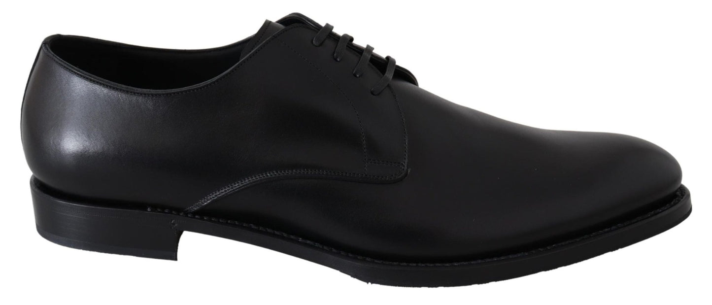 Dolce & Gabbana Elegant Black Leather Derby Dress Shoes - Sandy Store ByNet