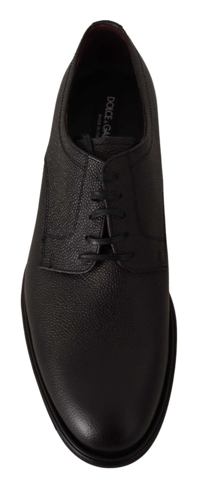 Dolce & Gabbana Elegant Black Leather Derby Dress Shoes - Sandy Store ByNet