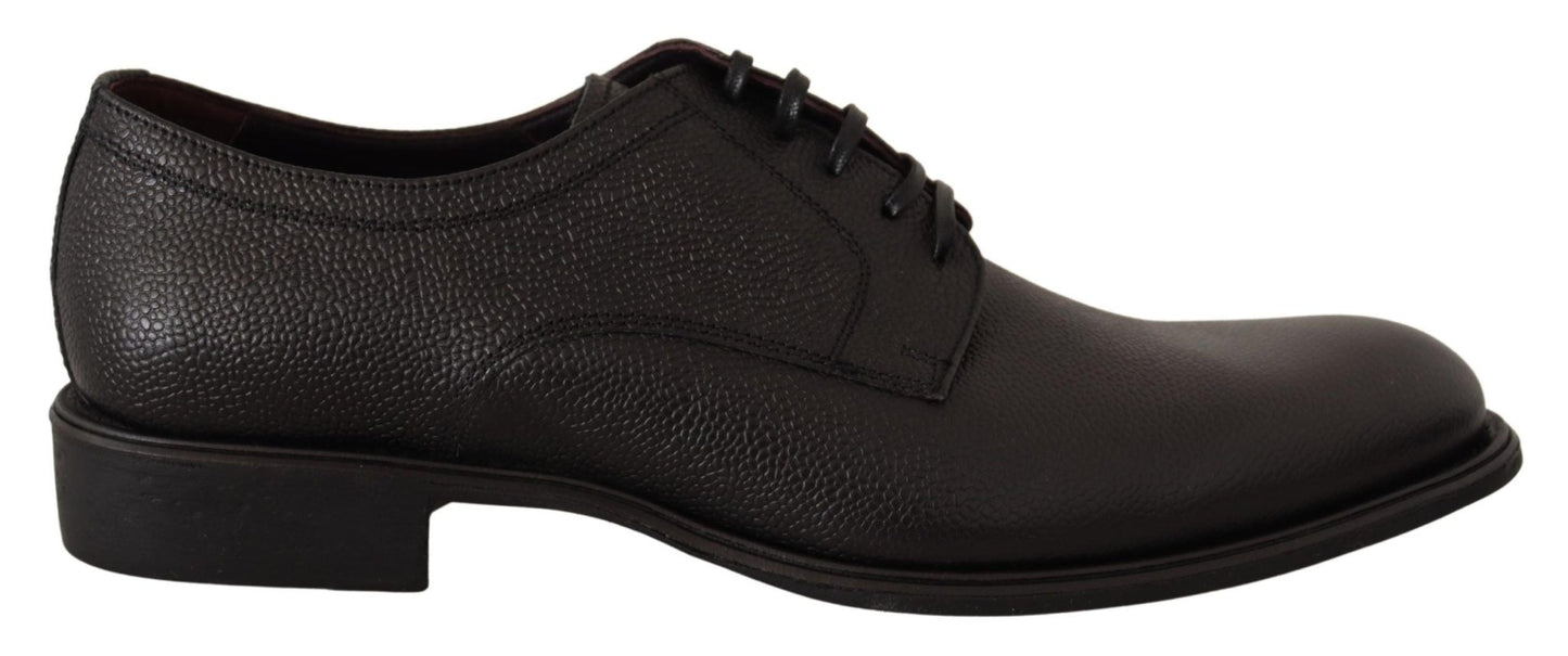Dolce & Gabbana Elegant Black Leather Derby Dress Shoes - Sandy Store ByNet