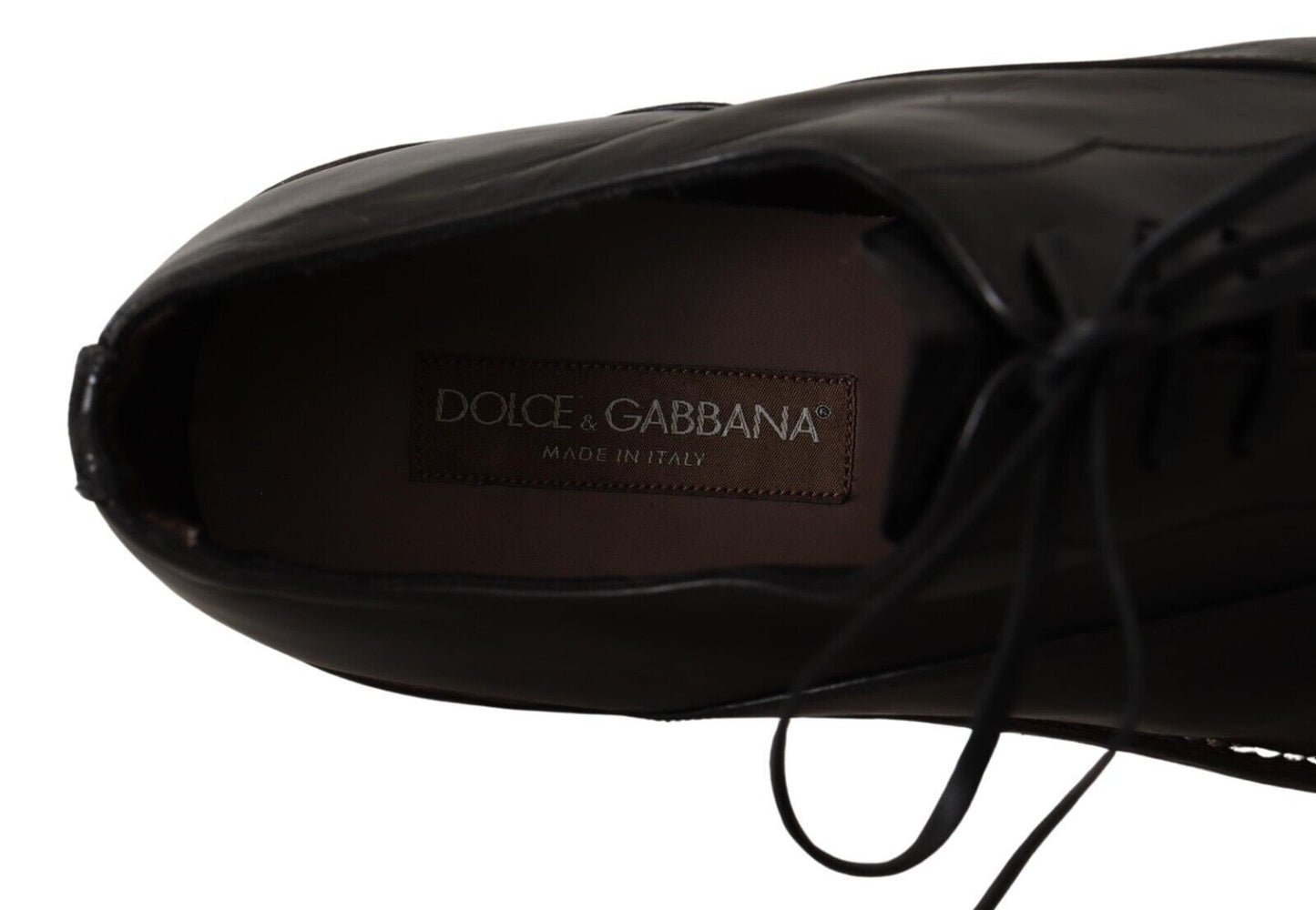 Dolce & Gabbana Elegant Black Leather Derby Formal Shoes - Sandy Store ByNet