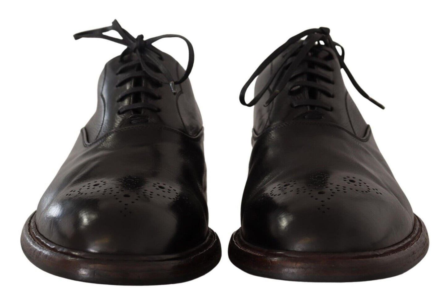 Dolce & Gabbana Elegant Black Leather Derby Formal Shoes - Sandy Store ByNet