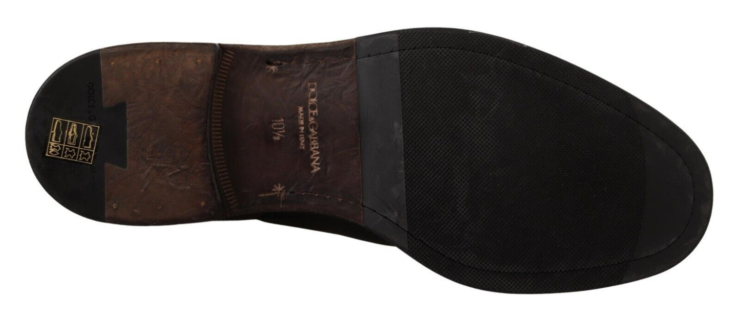 Dolce & Gabbana Elegant Black Leather Derby Formal Shoes - Sandy Store ByNet