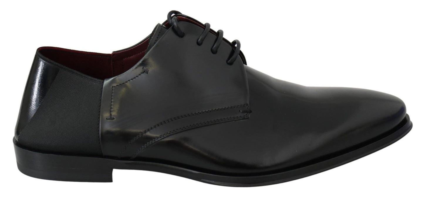 Dolce & Gabbana Elegant Black Leather Derby Shoes - Sandy Store ByNet
