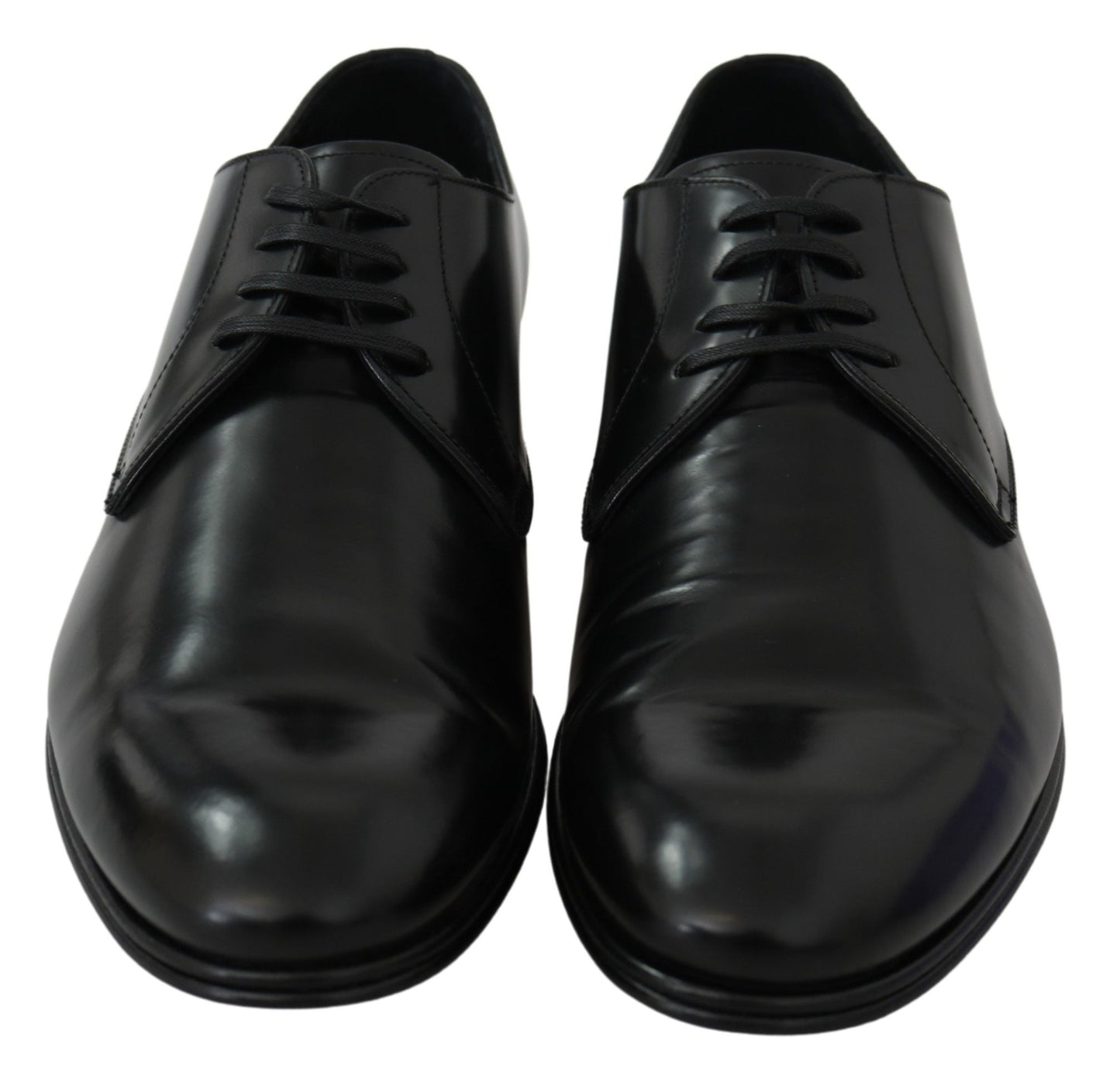 Dolce & Gabbana Elegant Black Leather Derby Shoes - Sandy Store ByNet