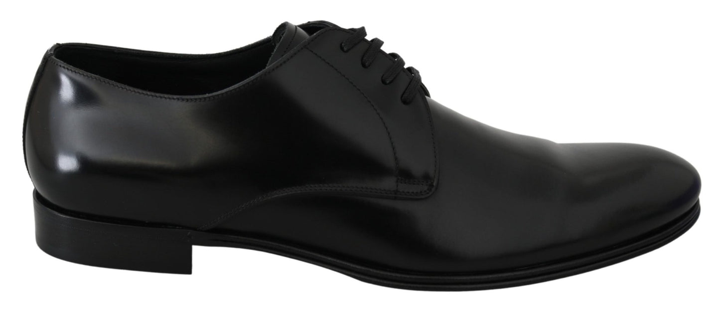 Dolce & Gabbana Elegant Black Leather Derby Shoes - Sandy Store ByNet